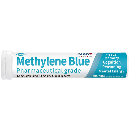 Bottle of methylene blue pharmaceutical grade tablets