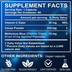 Bottle with capsules and product packaging.