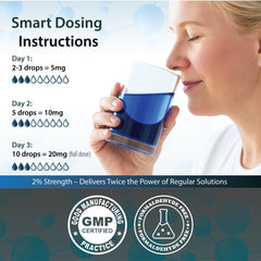 Third-party testing stamp on Methylene Blue product