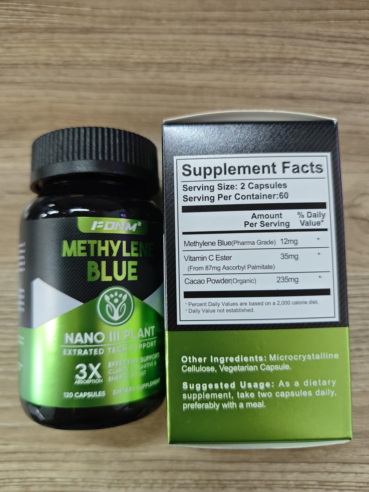Product label showing USP and pharmaceutical grade