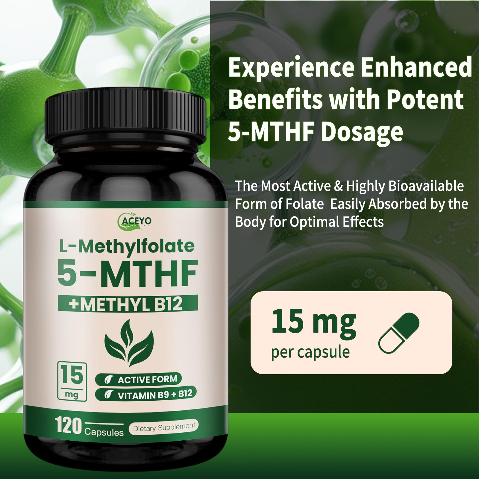 Synergy of methylfolate and methylcobalamin (B12) close-up