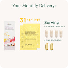 Methylfolate, choline, DHA and iron ingredients in prenatal vitamins