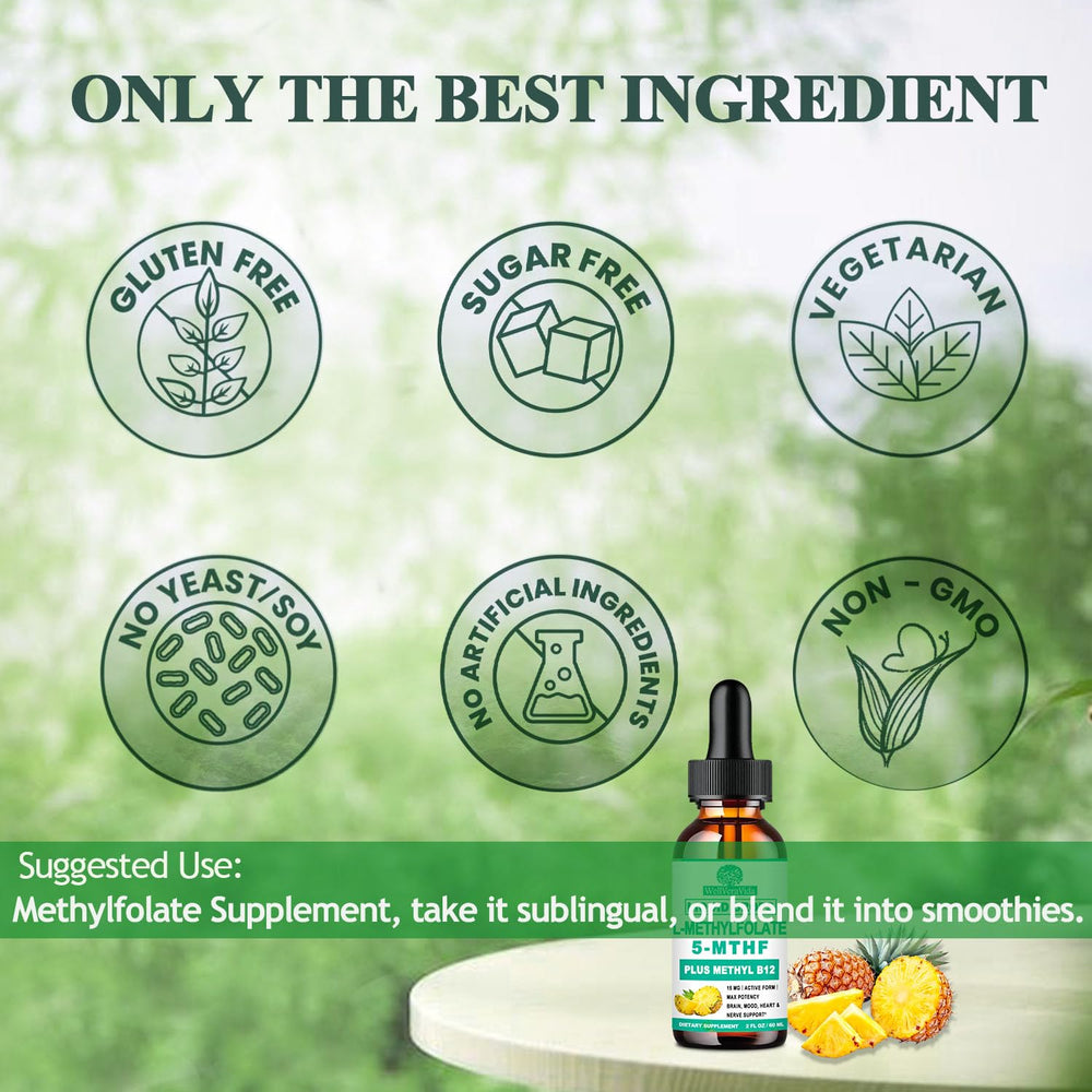 Organic pineapple flavor of Methylfolate Drops