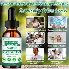 Front label showing Methylfolate 15 mg and B vitamins