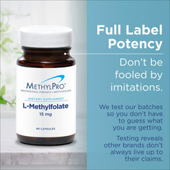 MethylPro B-Complex packaging shows physician-backed quality since 1984.