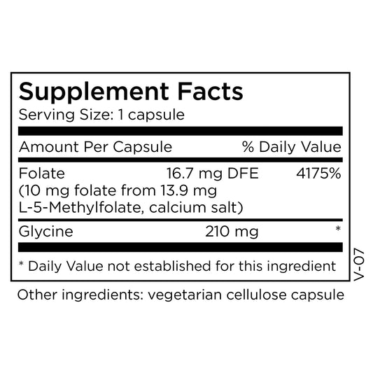 Open bottle showing 30 capsules inside