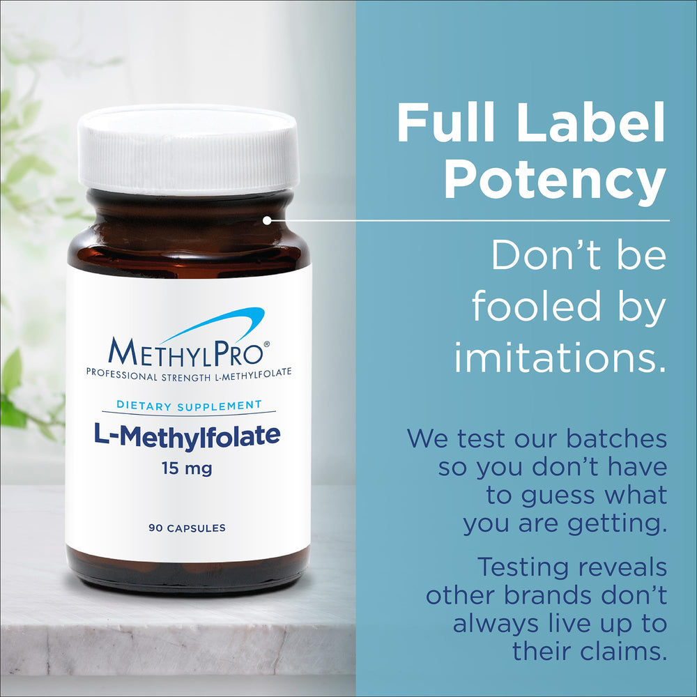 Close-up of capsules from MethylPro L-Methylfolate 15 mg