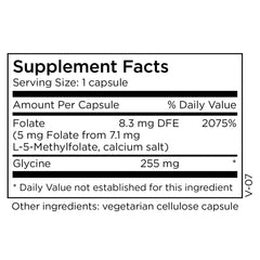 Front label of MethylPro L-Methylfolate 5 mg