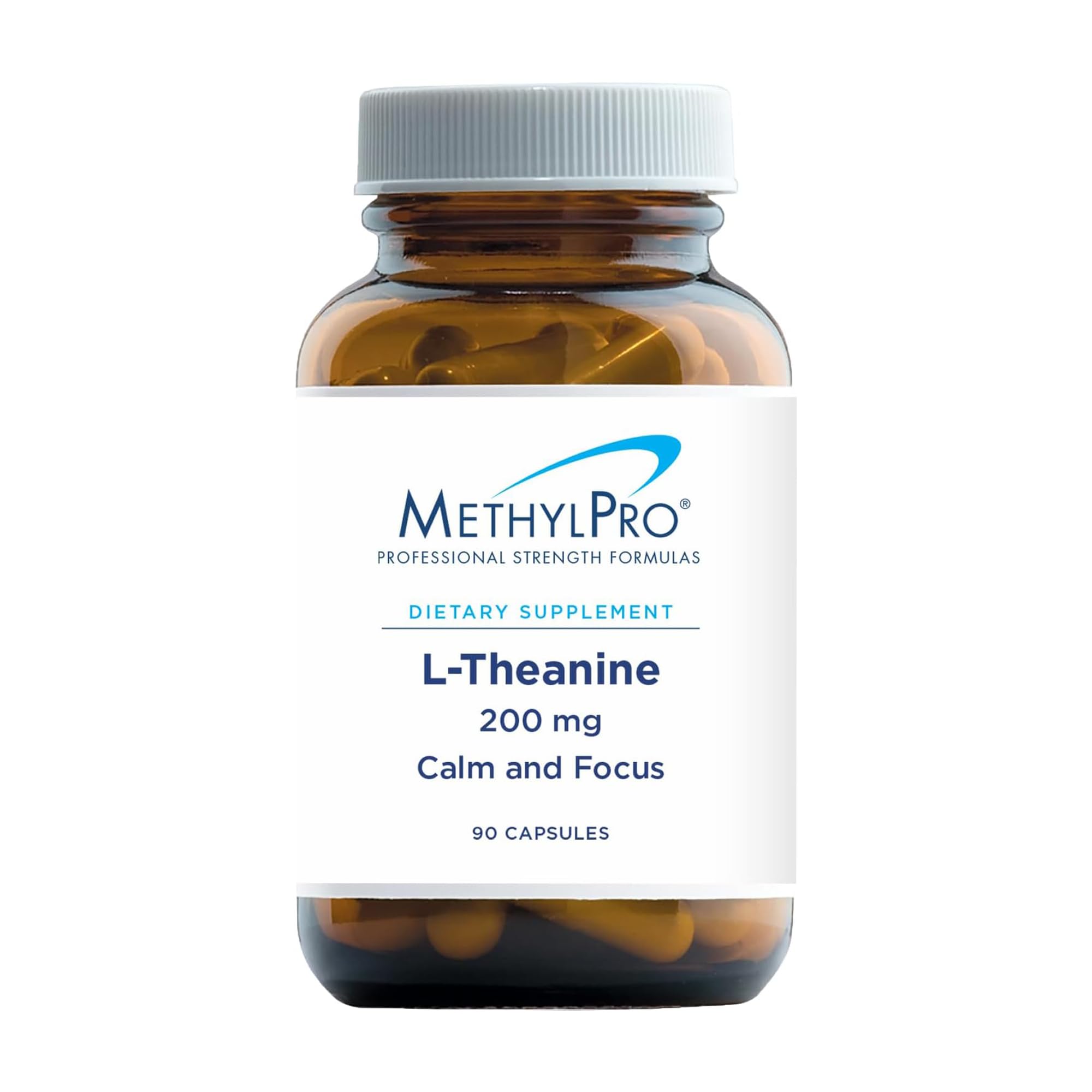MethylPro L-Theanine 200mg bottle with 90 capsules