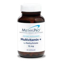 MethylPro Multivitamin bottle label, iron-free