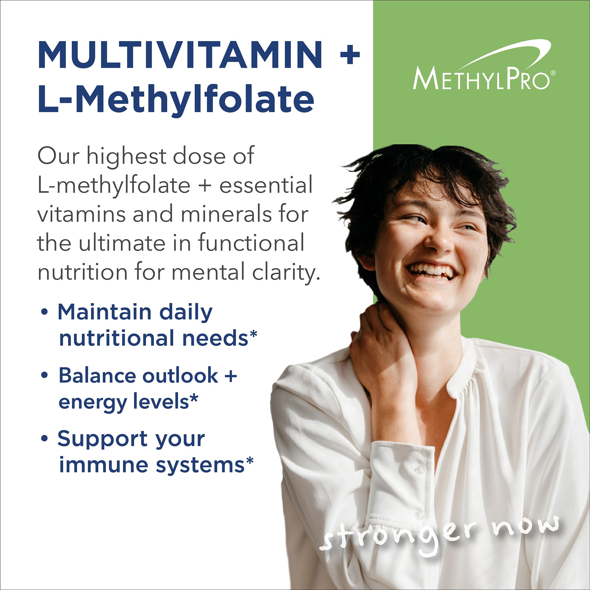 Close-up of capsules showing 15 mg methylfolate content