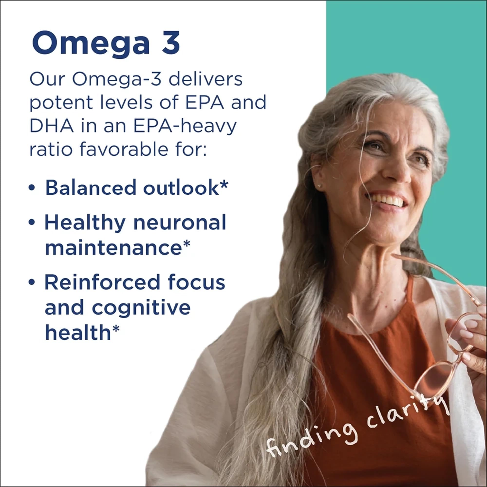 Brain health concept with omega-3 illustration