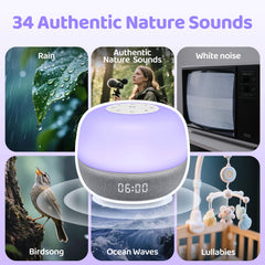 Mewaii 360° RGB night light glowing softly at bedtime