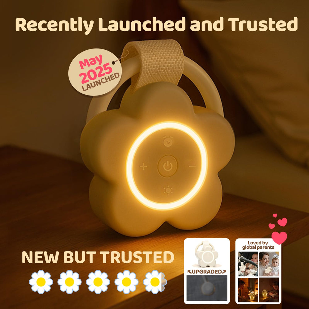 Mewaii portable white noise machine 25 sounds chart offers diverse nap options.