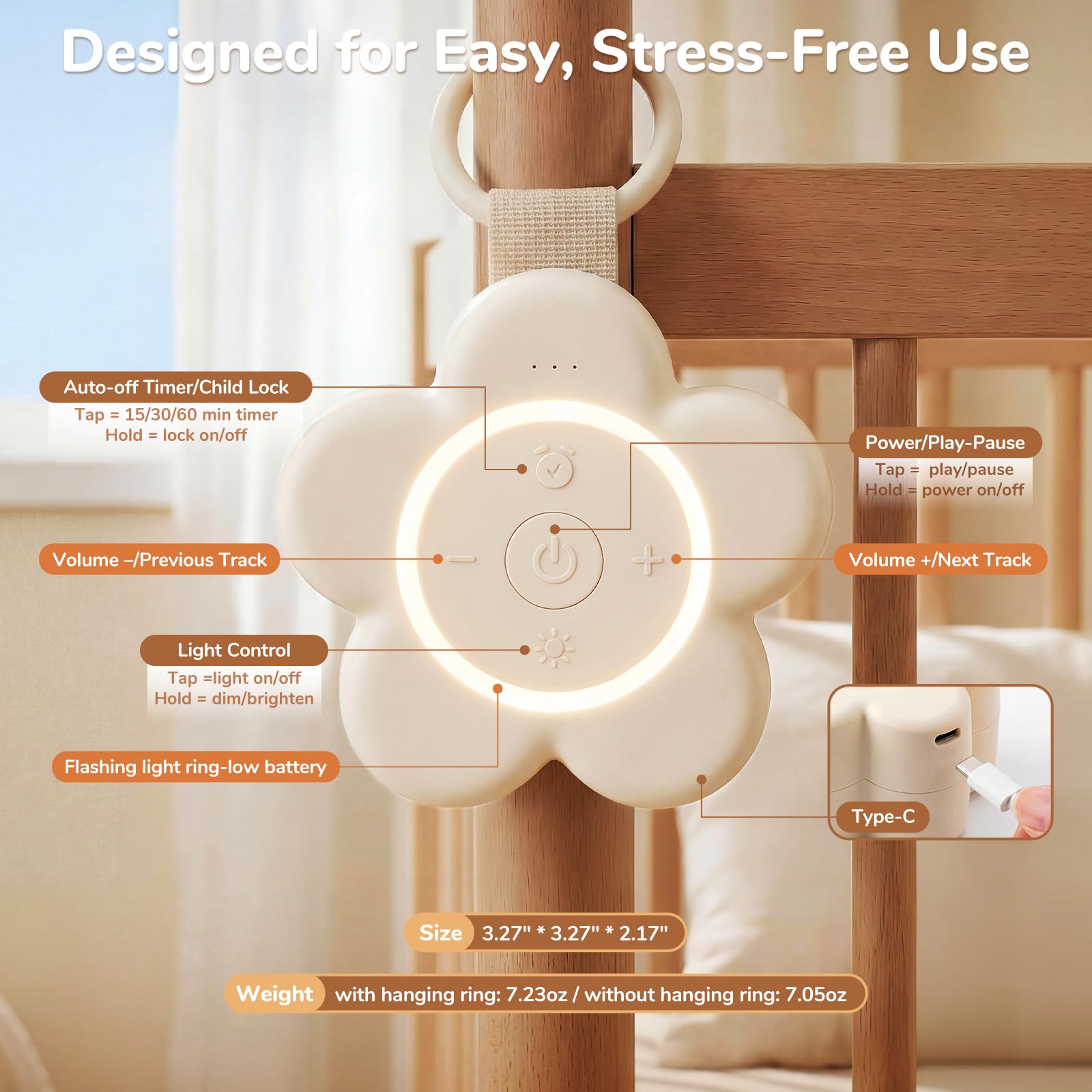 Mewaii portable white noise machine on baby registry as a practical gift idea.