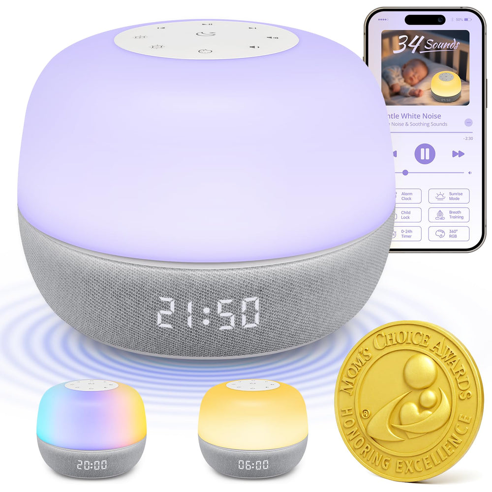 Mewaii sound machine in a nursery with night light for calm sleep