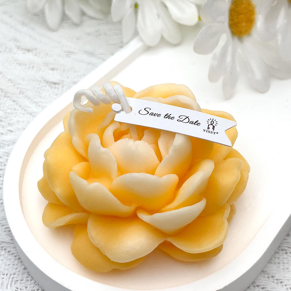 Mewealth Jasmine Candle with a cute flower design enhances room decor.