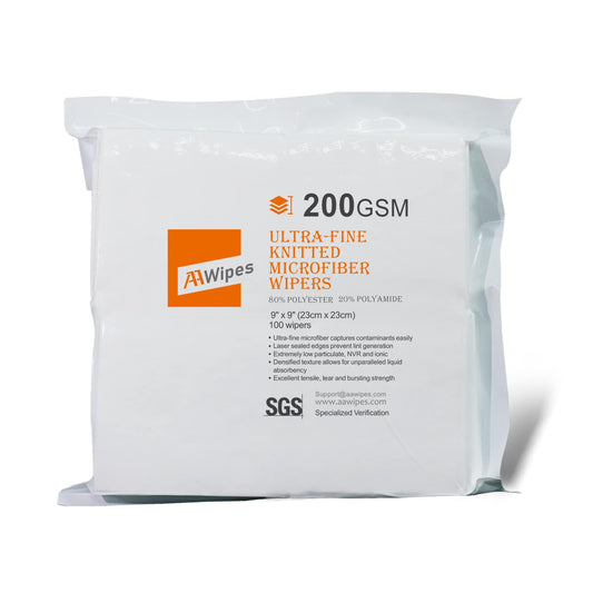 AAwipes MF20009 microfiber wipes in 9x9 inch bag (100 pcs)