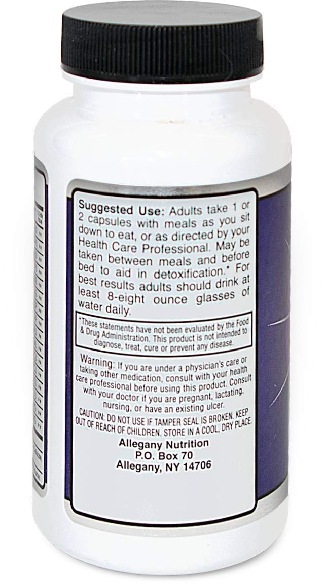 Close-up of ingredient label for MF90 Digestive Enzymes