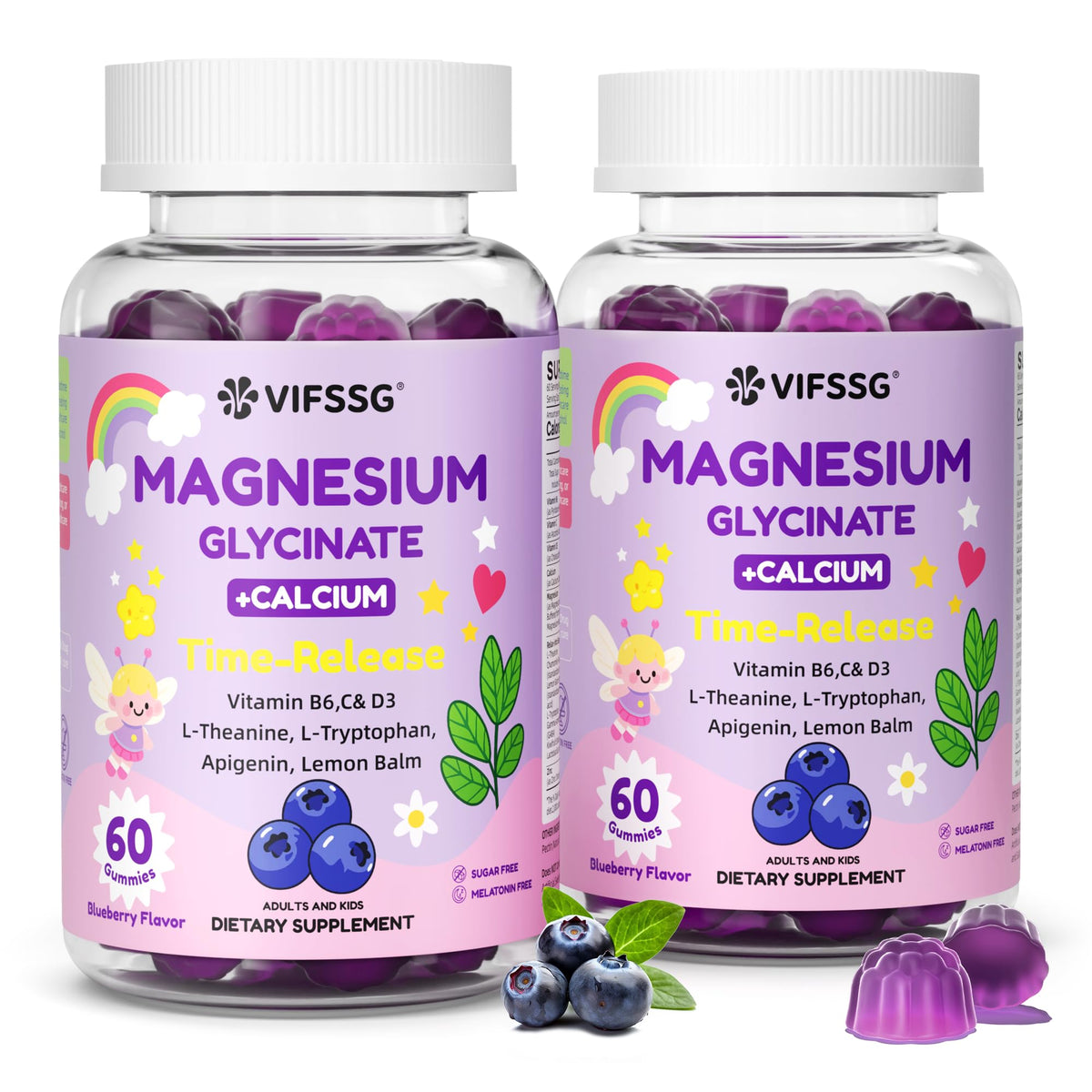 Magnesium Glycinate Gummies bottle with 120 count in a 2-pack