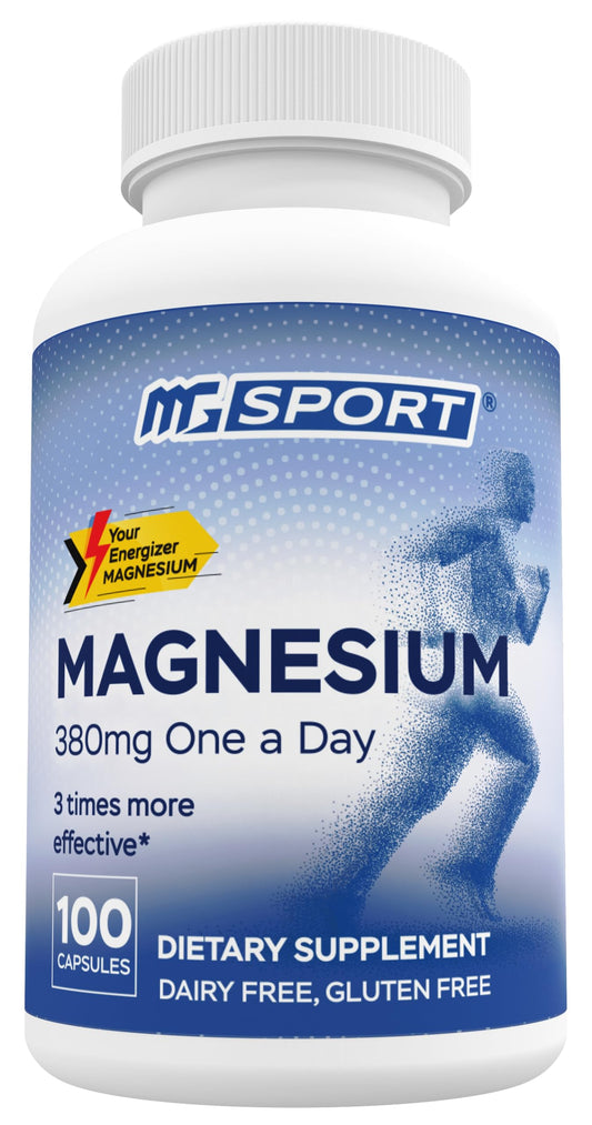 MGSPORT magnesium supplement complex bottle with high absorption formula