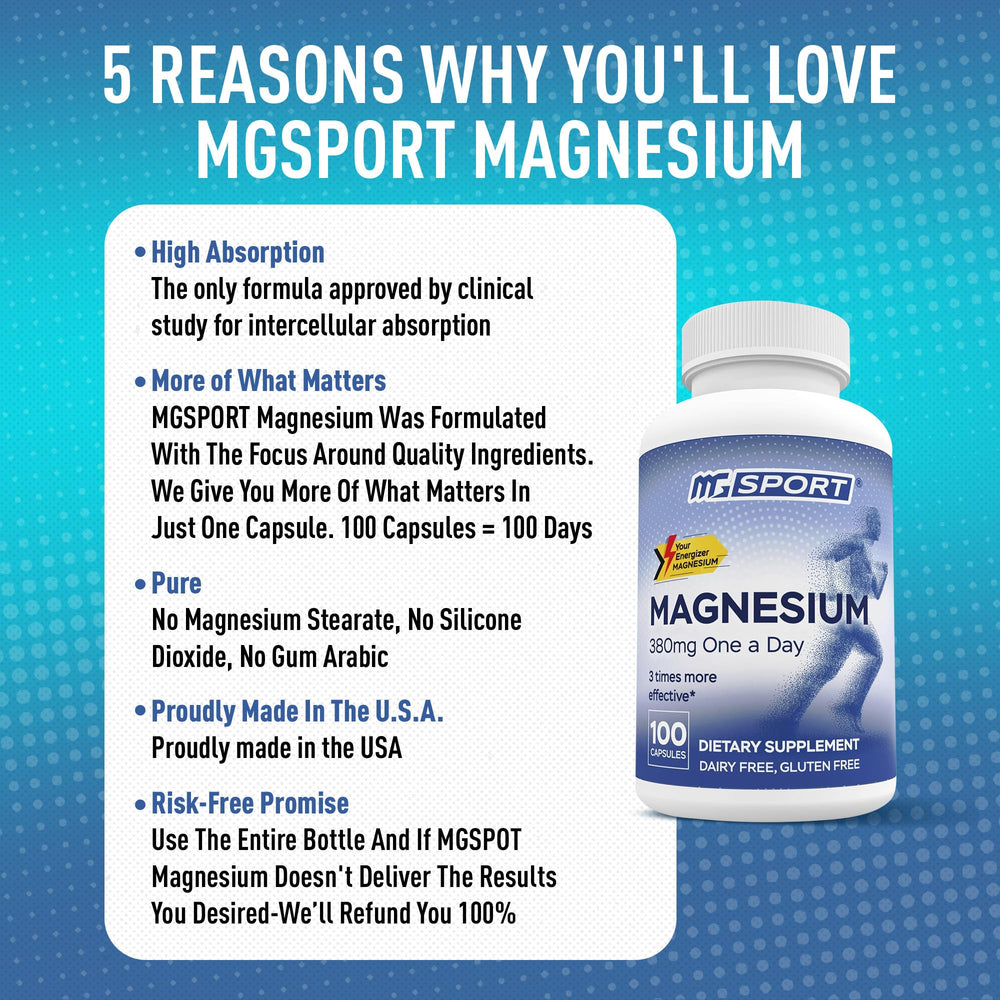 MGSPORT convenient one-capsule magnesium for home or on-the-go