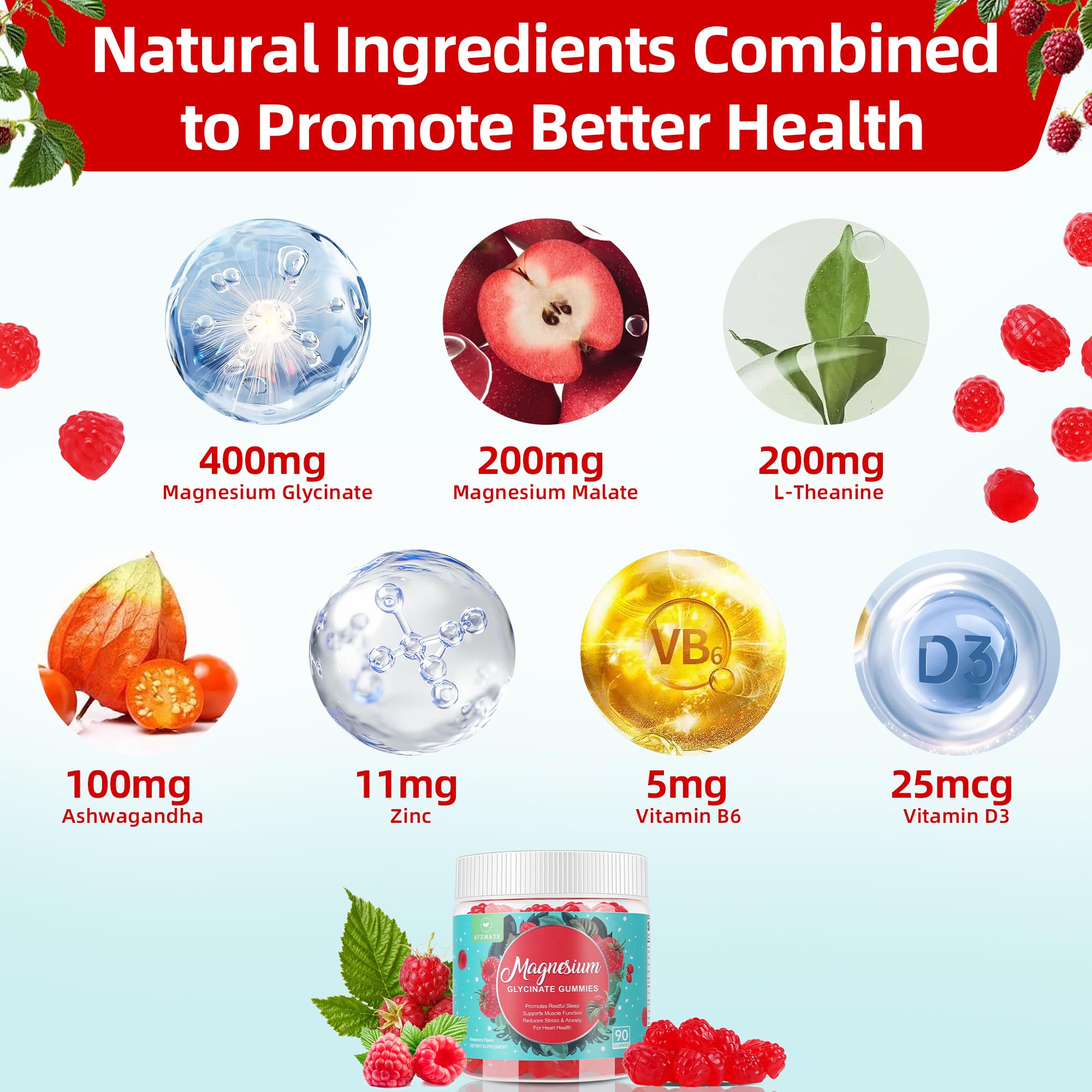 Close-up of gummies highlighting the sugar-free formula