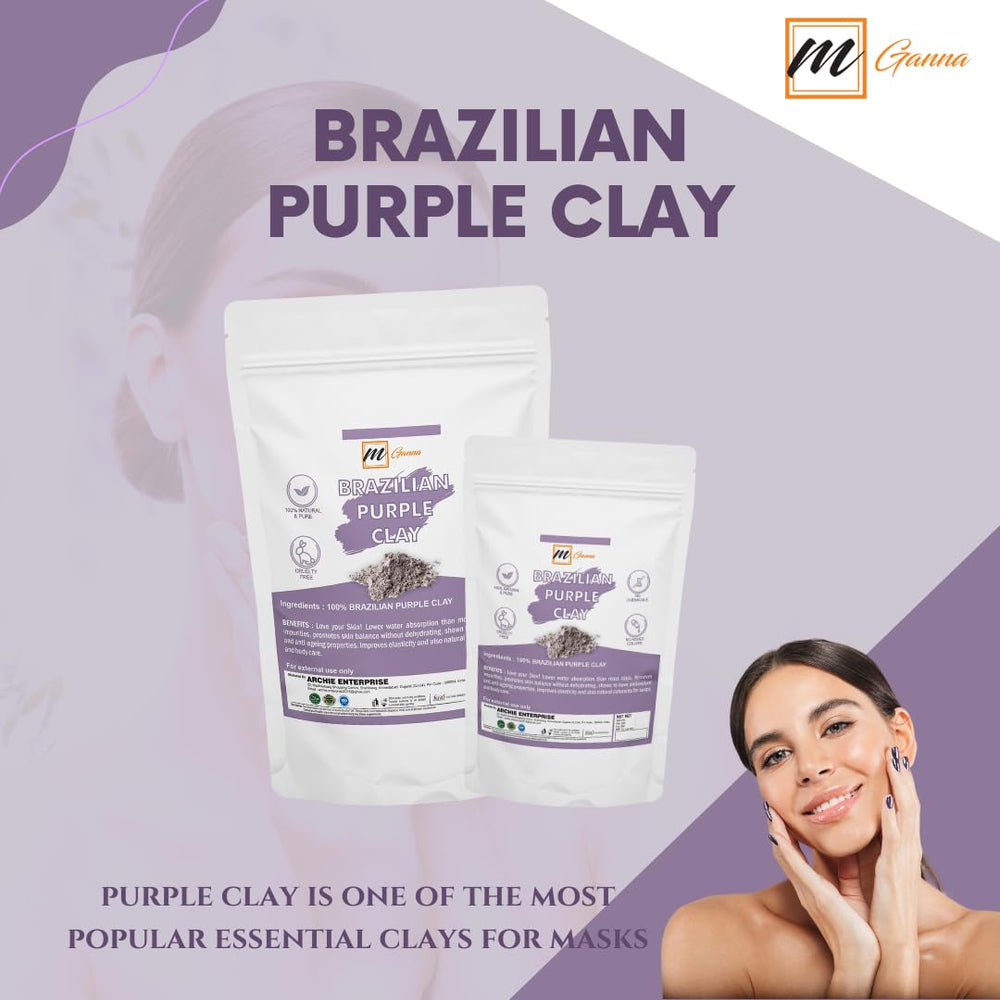 mGanna purple clay mask application showing even, soothing coverage