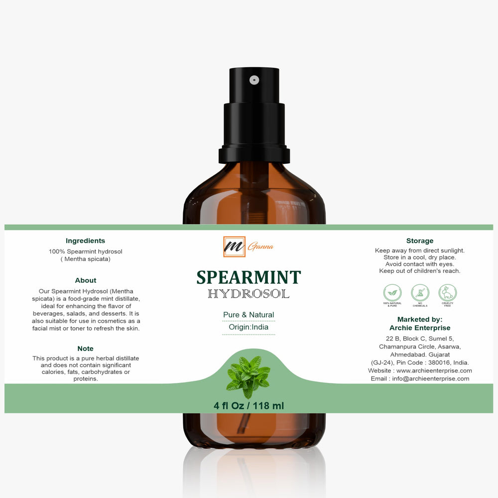 A splash of mGanna Spearmint Hydrosol pour enhances beverages with minty freshness.