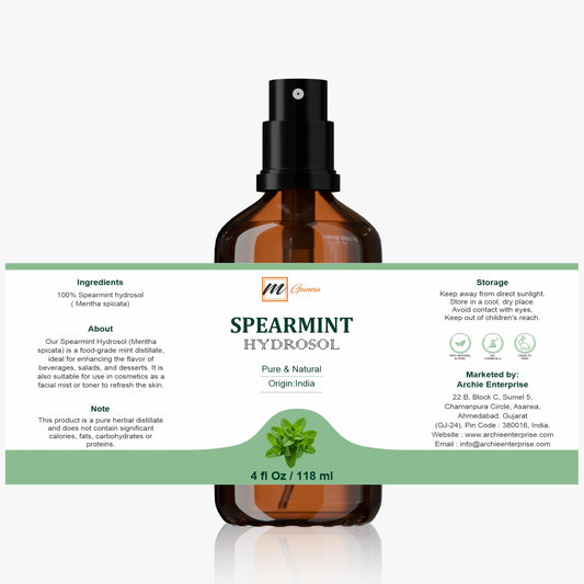 A splash of mGanna Spearmint Hydrosol pour enhances beverages with minty freshness.