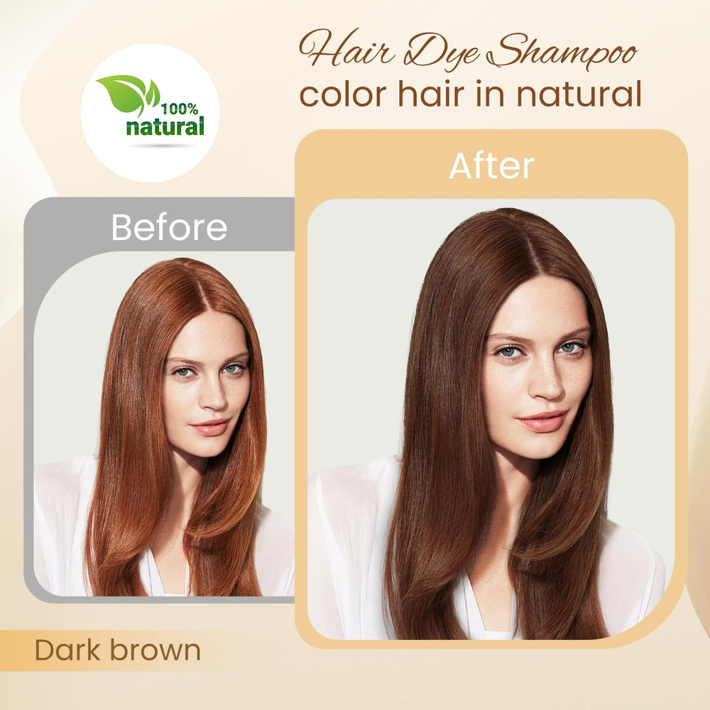 Mgviiiva Hair Dye Shampoo being applied to dry hair for quick color.