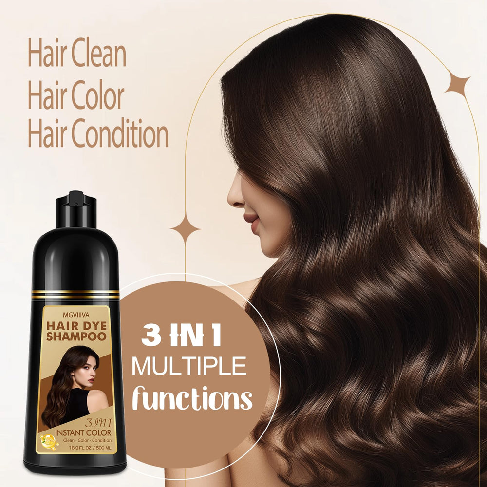 Mgviiiva Hair Dye Shampoo massage in 5 minutes for even shade.