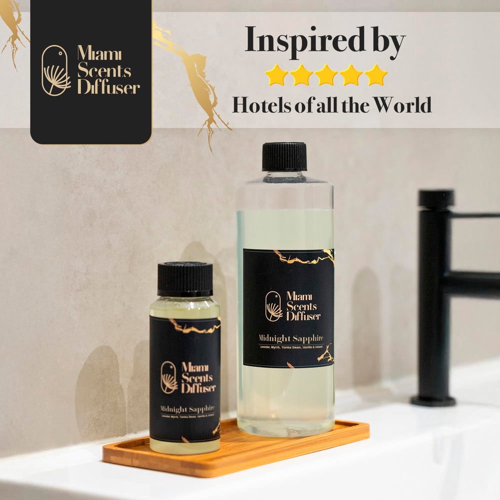 Miami Scents Diffuser Midnight Sapphire ready-to-use bottle enables quick scent setup