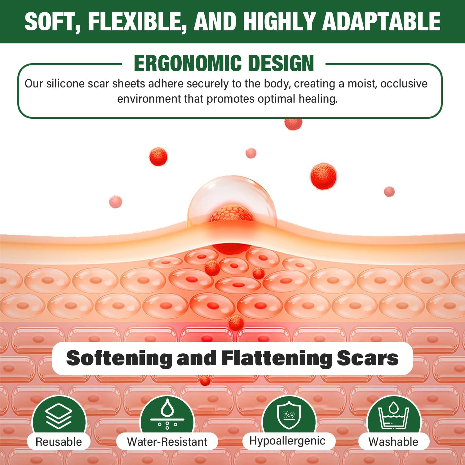 Micakin keloid-friendly patch shown in use-case for improved appearance support.