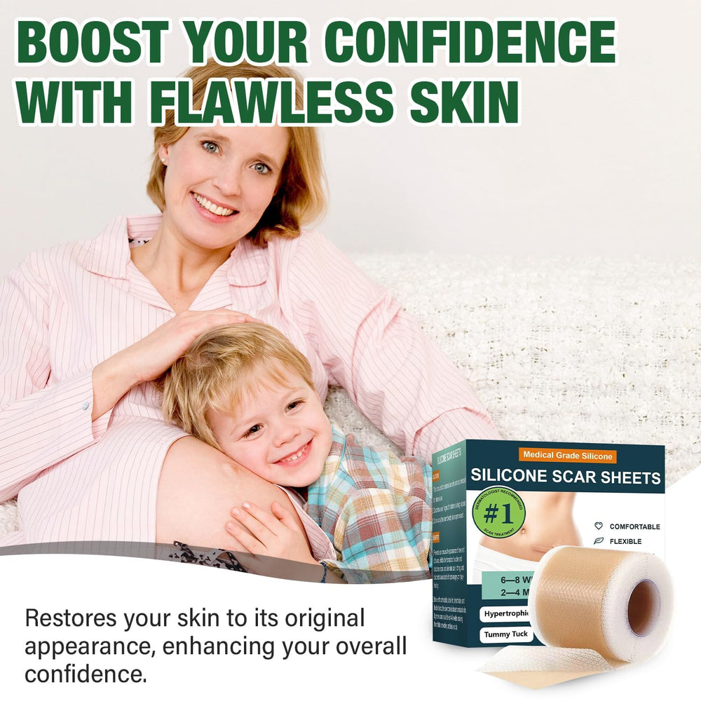 Micakin scar sheets are latex-free and suitable for all ages when cut to fit.