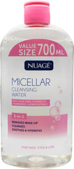 Micellar Water bottle pouring for a no-rinse cleanse and gentle hydration