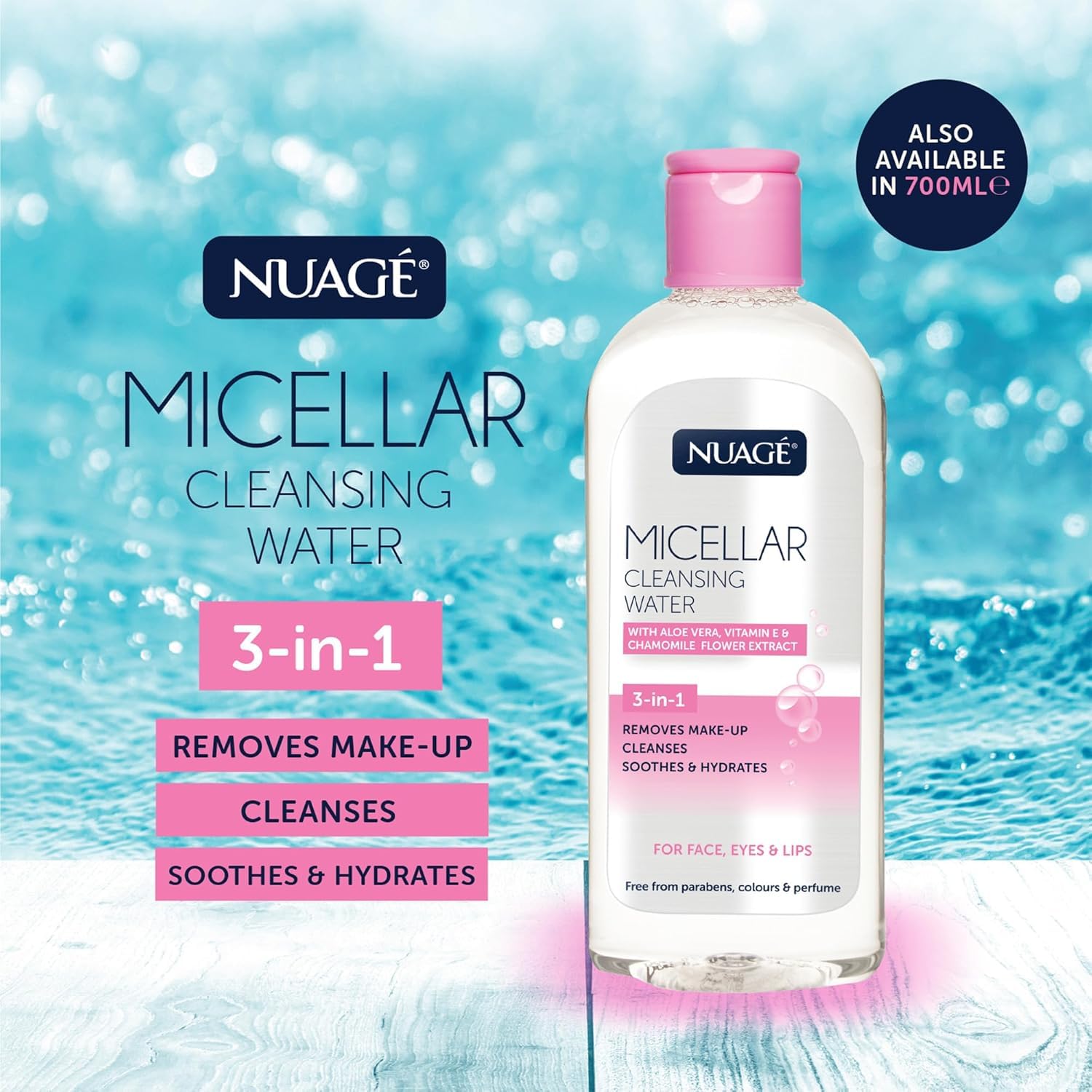 Micellar Water applying to skin for light, oil-free cleansing and hydration