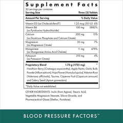 Back label of Michael's Blood Pressure Factors showing ingredients