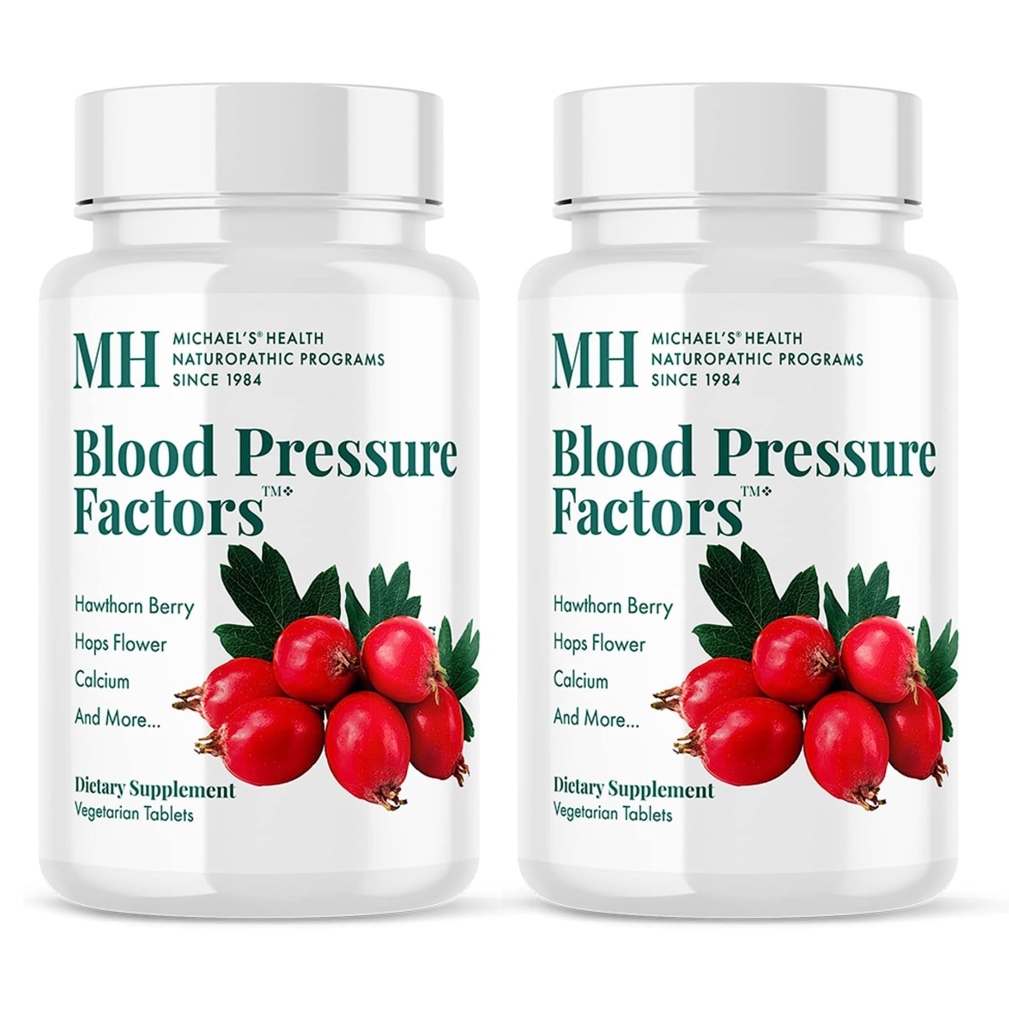 Front view of Michael's Blood Pressure Factors bottle - 90 vegetarian tablets (2-pack)