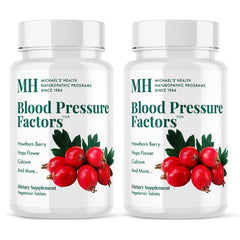 Front view of Michael's Blood Pressure Factors bottle - 90 vegetarian tablets (2-pack)