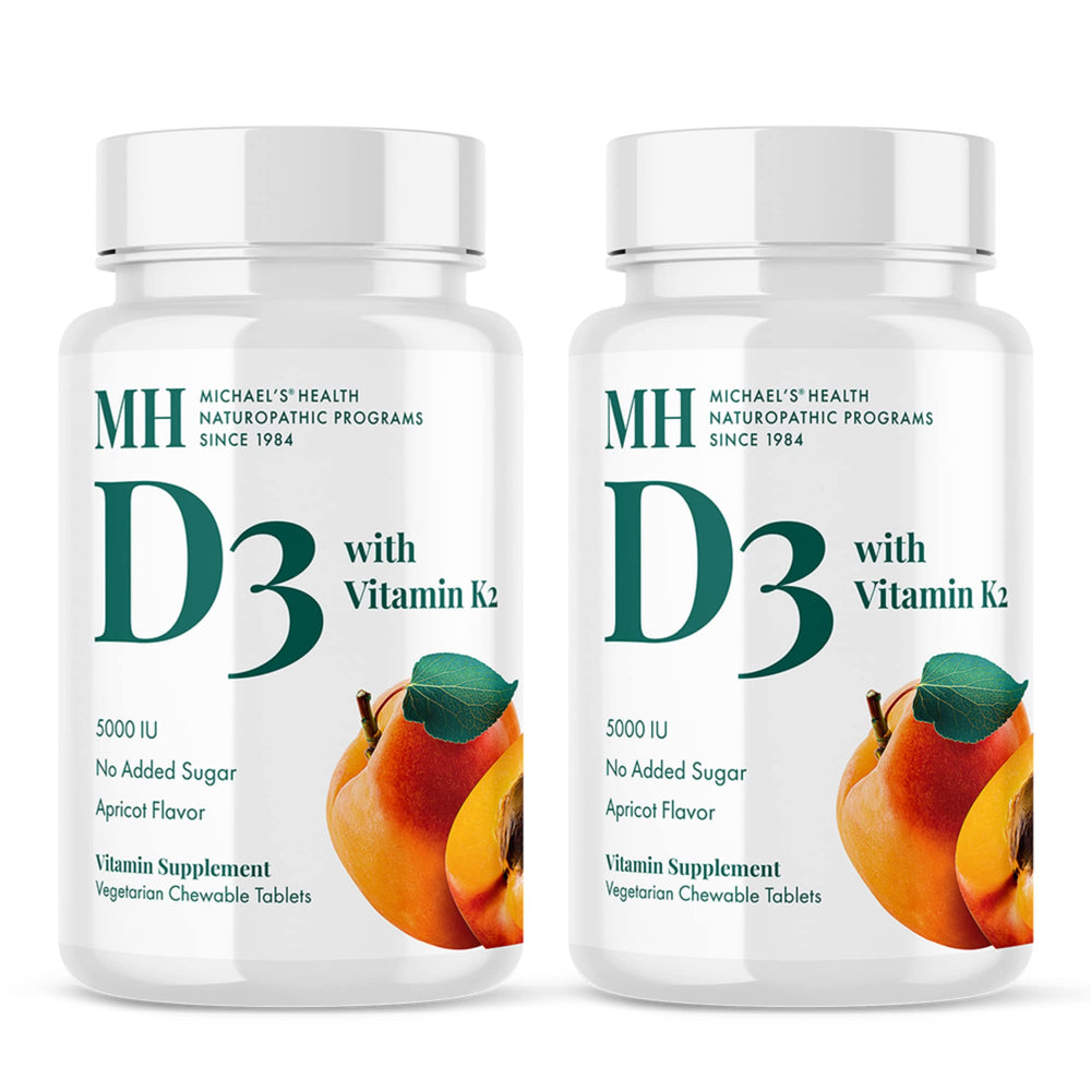MICHAEL'S Health D3 + K2 apricot chewables in a pack of two