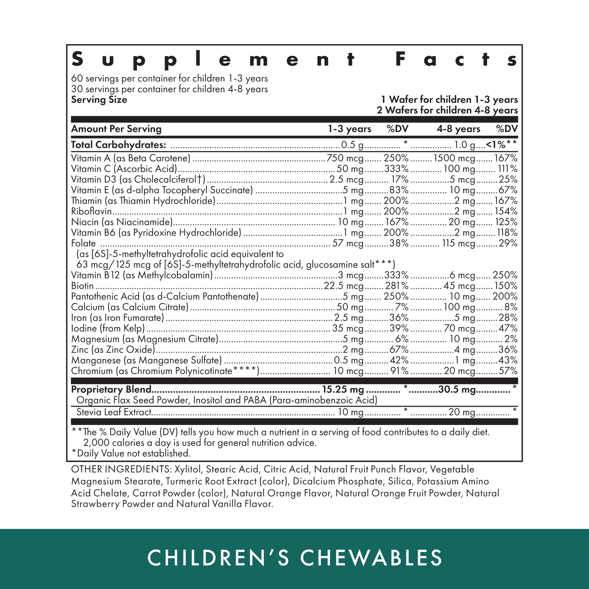 Chewable tablets for kids in Fruit Punch flavor
