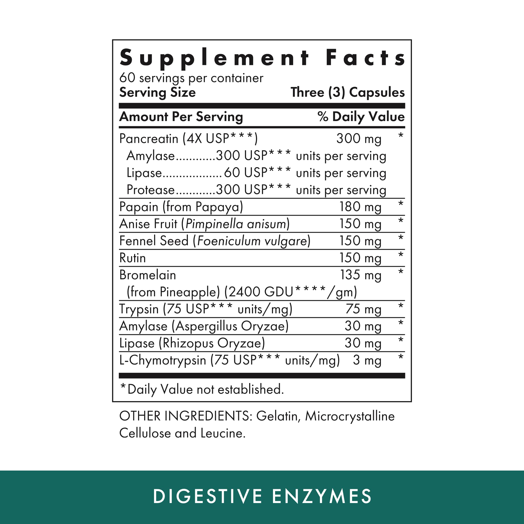 Close-up of Michael's Digestive Enzymes capsules
