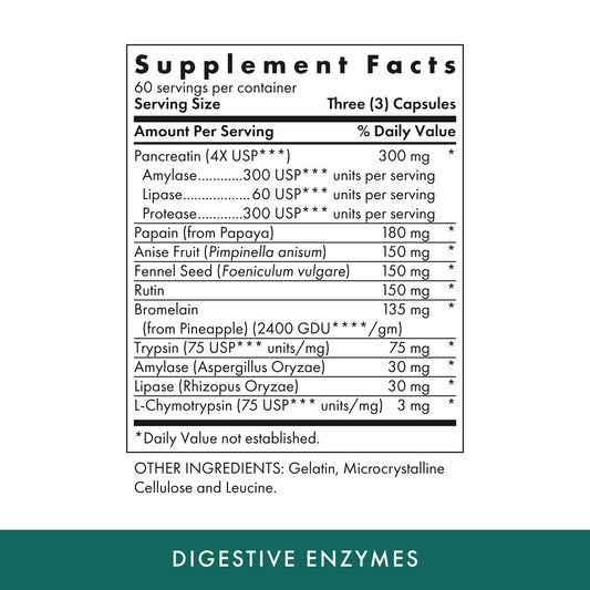 Close-up of Michael's Digestive Enzymes capsules