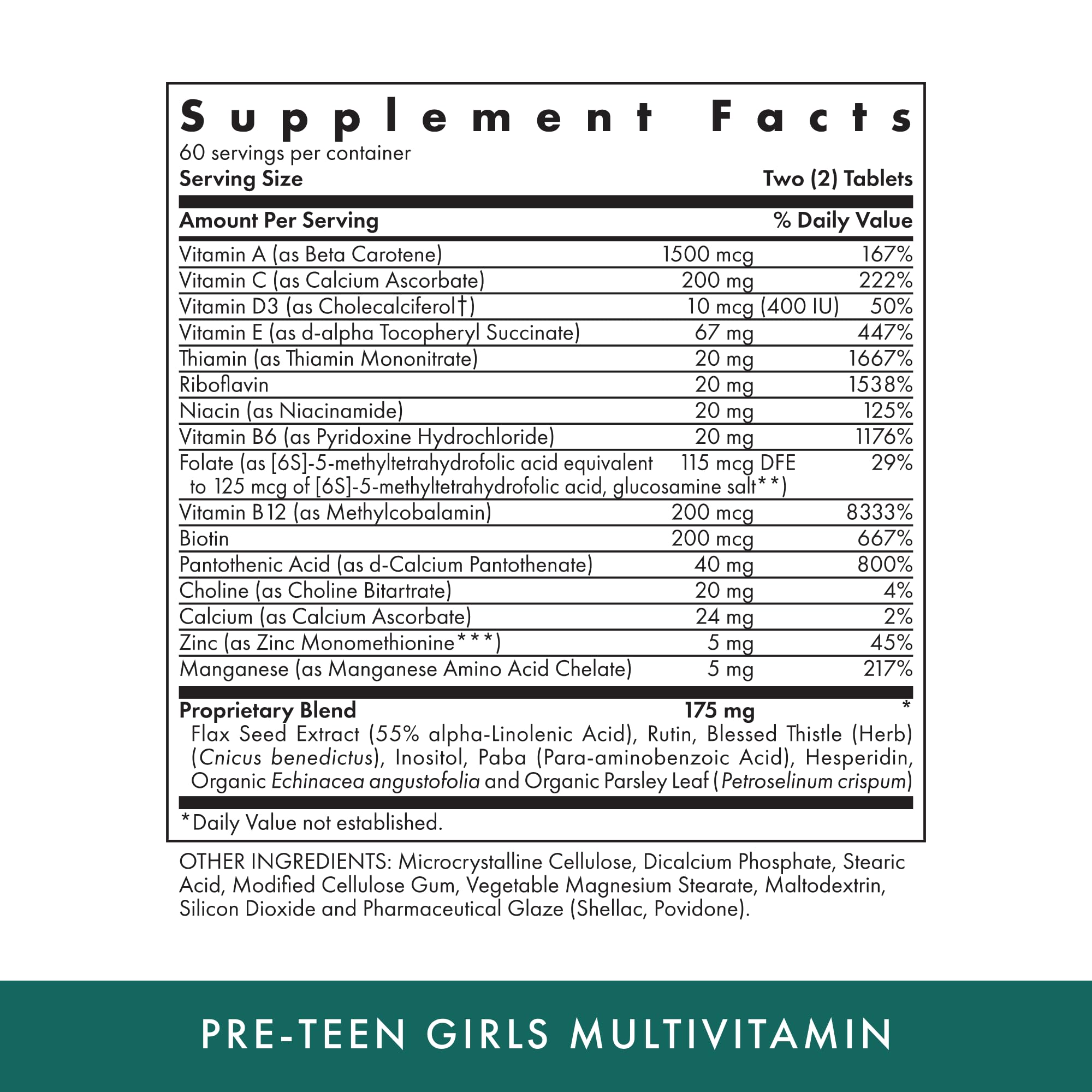 Product label showing 60 servings and kosher certification