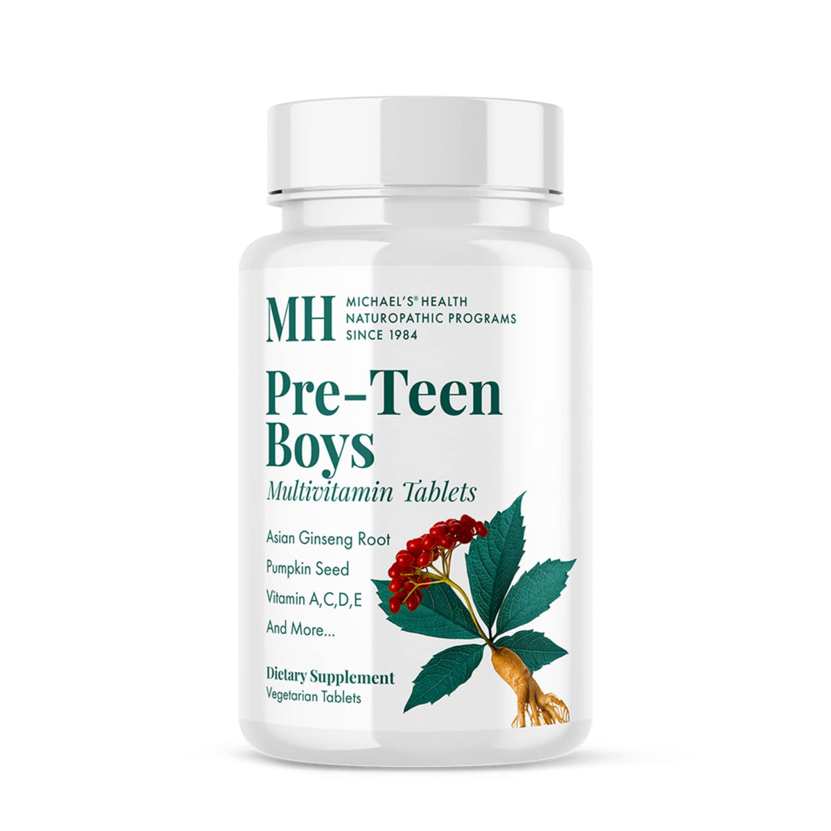 MICHAEL'S Health Naturopathic Preteen Boys Daily Multivitamin bottle with 60 tablets