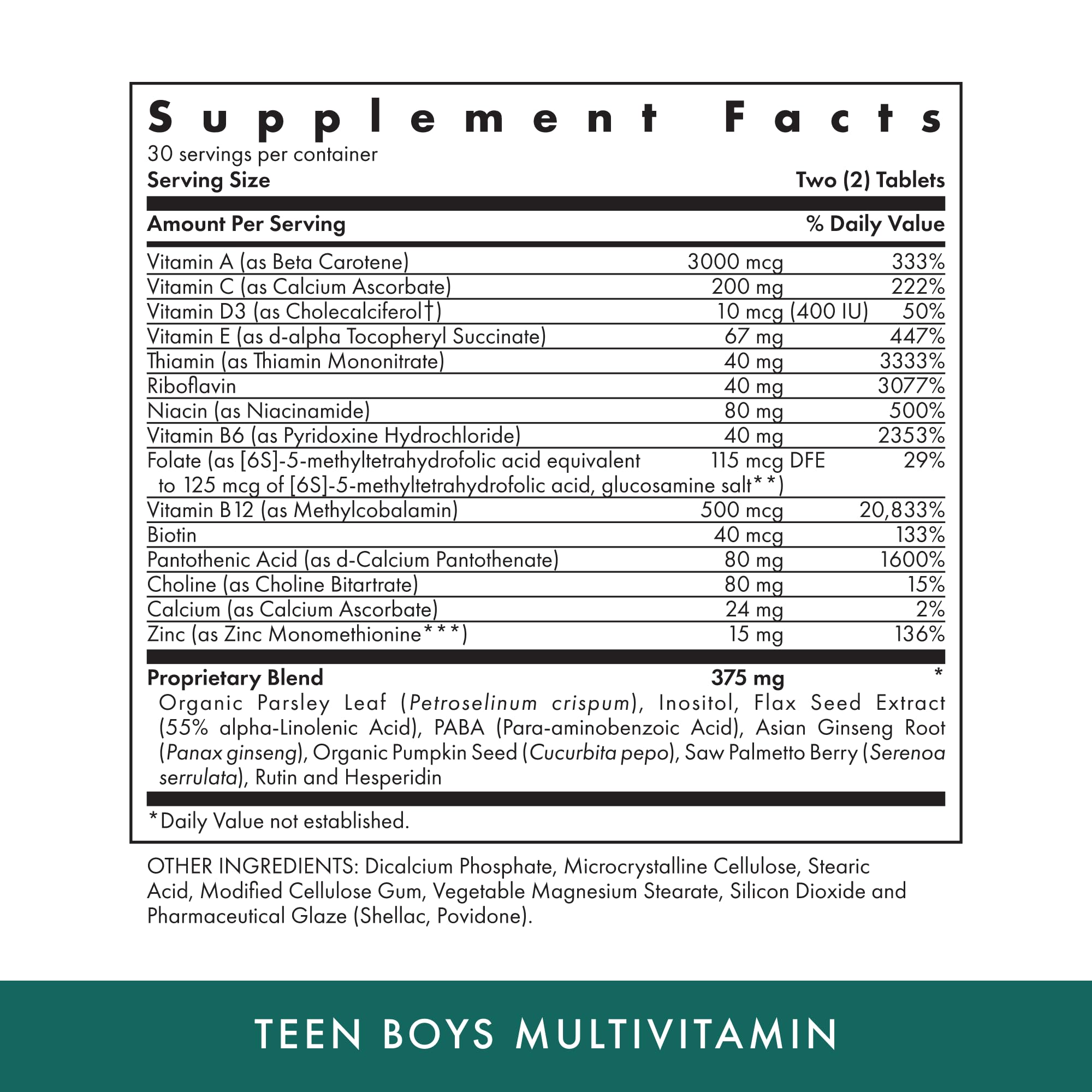 MICHAEL'S Health Naturopathic Teen Boys packaging close-up