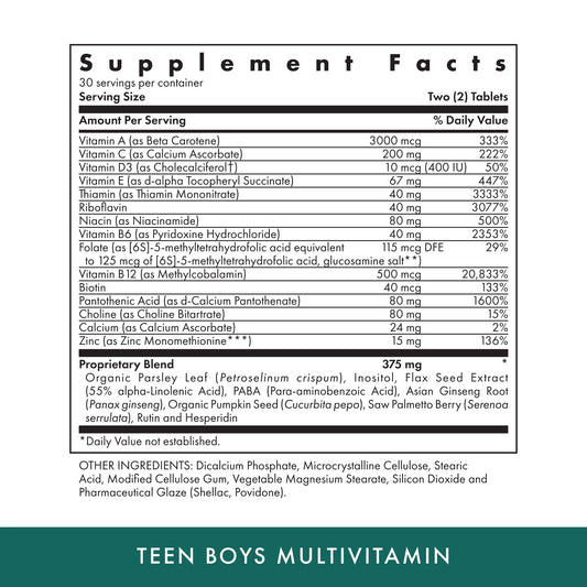 MICHAEL'S Health Naturopathic Teen Boys packaging close-up