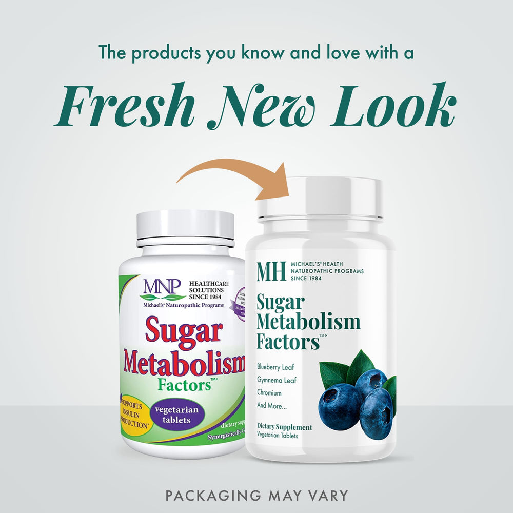 Package of Michael's Naturopathic Sugar Metabolism Factors, 90 vegetarian tablets