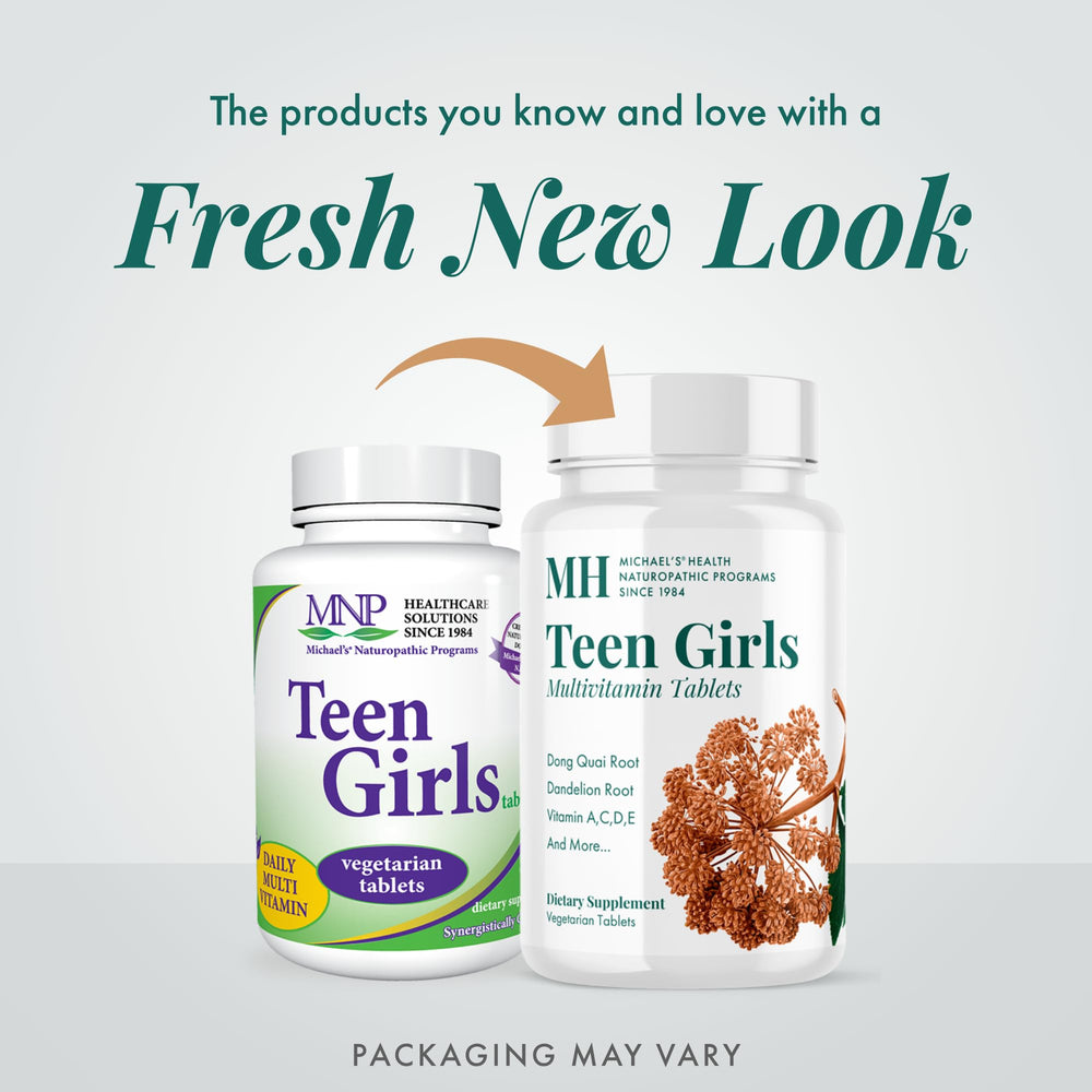 Close-up of MICHAEL'S Health Teen Girls Multivitamin tablets